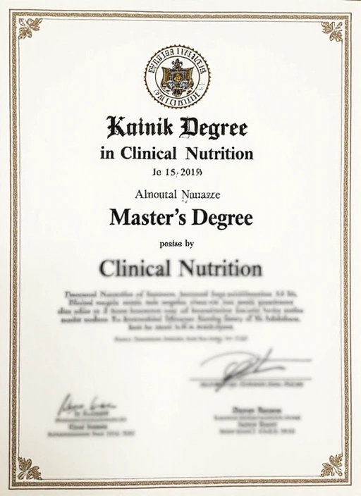 Diploma de Maestría en Nutrición Clínica.